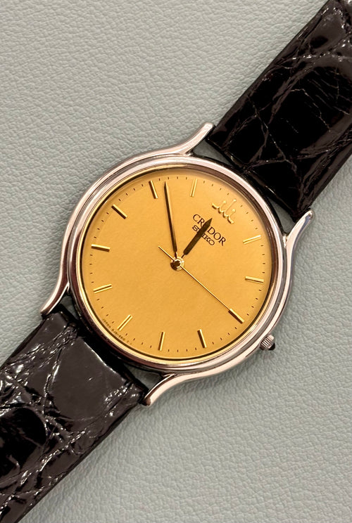 CREDOR 8J81-6A30 Men — Gold Dial — Circa. 1990s